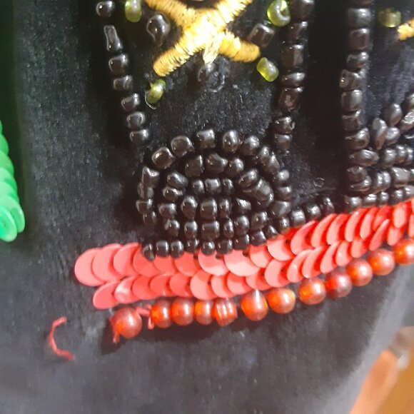 Michael Simon Event Medium Nutcracker Christmas Black Velvet Cardigan Sweater - Picture 10 of 16